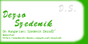 dezso szedenik business card